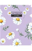 Notebook: Flower smile on purple cover and Lined pages, Extra large (8.5 x 11) inches, 110 pages, White paper