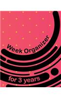 Week organizer for 3 years