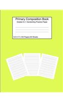 Primary Composition Notebook Grades K-2 Handwriting Practice Paper 8.5 X 11 120 Pages Yellow