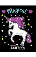 Magical Unicorn Notebook Black Edition