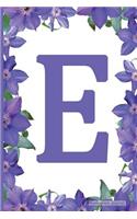 Monogram Journal - Initial E (Purple Flower): 6" x 9", Monogram Initial Lined Journal, Durable Cover,150 Pages For Writing, Notes (Journal, Notebook)
