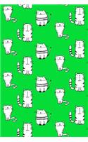Bullet Journal Notebook for Cat Lovers Sketchy Cats Pattern 9: 112 Page Numbered Graph Style Grid Bullet Journal with Index Pages and Key Pages in Portable 6 X 9 Size.