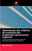 Optimização dos critérios de avaliação dos programas operacionais regionais