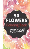50 flower coloring book