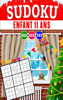 Sudoku enfant 11 ans: Sudoku pour Enfants 4x4-6x6-9x9, Gros Caractères avec Solutions et instructions (édition Noël)