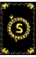Pretty Golden Initial Monogram Letter S
