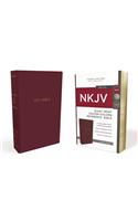 NKJV, Reference Bible, Center-Column Giant Print, Leather-Look, Burgundy, Red Letter Edition, Comfort Print