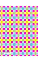 Lined Notebook Journal Yellow Blue Pink Check