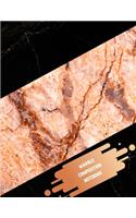 Marble Composition Notebook: Black Cinderella cute & elegant blank college ruled lined paper to write in
