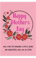 Happy Mother's Day, Well Done for Enduring