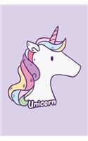 Unicorn Notebook: Cute Unicorn Purple Rainbow Cartoon: 100 Pages of 6 X 9 Lined Paper (Journal, Diary, Planner, Notes)(0 Unicorn Gifts)