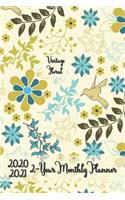 2020 - 2021 Vintage Floral 2-Year Planner 6x9