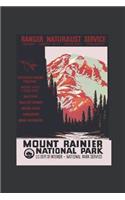 Notebook: Mount Rainier National Park Vintage Camping Journal & Doodle Diary; 120 White Paper Numbered Plain Pages for Writing and Drawing - 6x9 in.