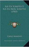 Ius Ex Scripto E Ius Ex Non Scripto (1905)