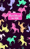 Sketchbook for Kids: Pretty Unicorn Large Sketch Book for Drawing, Writing, Painting, Sketching, Doodling and Activity Book- Birthday and Christmas Gift Ideas for Kids, 