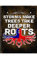 Storms Make Trees Take Deeper Roots: Taiwan Flag Customized Personalized Gift for Taiwanese Coworker Friend Planner Daily Weekly Monthly Undated Calendar Organizer Journal