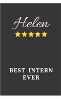 Helen Best Intern Ever: Un-dated Daily Planner Appreciation Gift for Female Intern Personalized with Name