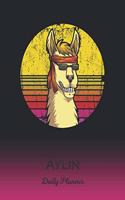 Aylin: Llama Daily Planner - Custom Letter A First Name Personal 1 Year (2020 - 2021) Planning Agenda - January 20 - December 20 - Writing Notebook - Dateb