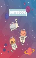 Notebook: Space kitten Notebook for Kids and Lined pages, Extra large (8.5 x 11) inches, 110 pages, White paper (Notebook and journal)(1 Space Kitten Notebook)