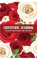 Gratitude Journal Cultivate Gratefulness and Positivity: Red Beige Rose(66 Flora & Fauna Diary)