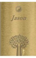 Jason: Personalized Name Journal/Notebook for Men - Masculine Metal-look Cover with Lined Writing Pages