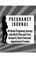 Pregnancy Journal: 40 Week Pregnancy Journey with Birth Plan First Second and Third Trimester Appointment Tracker Baby Shower Memories - Great Pregnancy Gift