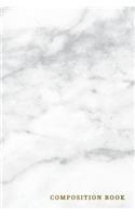 Composition Book: Marble + Gold Quad Ruled 5 X 5 (.20