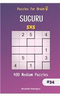 Puzzles for Brain - 400 Suguru Medium Puzzles 5x5 Vol.34