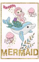 Reagan Mermaid: Wide Ruled Composition Book Diary Lined Journal