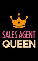 Sales Agent Queen: Blank Lined Office Humor Themed Journal and Notebook to Write In: With a Versatile Wide Rule Interior: Pink and Orange Cover