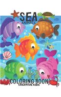 Sea Animals Coloring Book: A Fun Game for 2-8 Year Old Boys - Dolphins, Sharks, Fish, Whales And Other- Picture For Toddlers & Grown Ups - Childrens Activity Book - Preschoole