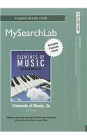 Mylab Search with Pearson Etext -- Standalone Access Card -- For Elements of Music