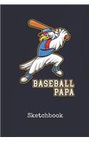 Sketchbook: Baseball Papa United States Blank Writing Journal Patriotic Stars & Stripes Red White & Blue Cover Daily Diaries for Journalists & Writers Note Taki