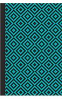 Journal: Geometric Design (Teal Blue) 6x9 - DOT JOURNAL - Journal with dot grid paper - dotted pages with light grey dots