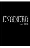 Engineer est. 2019: 6x9 Weekly Planner 2019/2020 Graduation Gift for College or University Graduate for college, high school or students