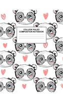 College Ruled Composition Notebook: Cute Blank Lined Journal to Write In with White Paper Rule Pages for School Subject and Writing Pad: Design Code A4 2535