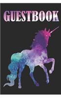 Guestbook: Unicorn Birthday Guestbook Gift For Girls