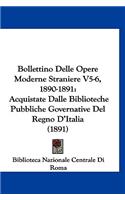 Bollettino Delle Opere Moderne Straniere V5-6, 1890-1891