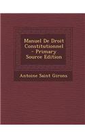 Manuel de Droit Constitutionnel