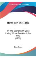 Hints For The Table: Or The Economy Of Good Living, With A Few Words On Wine (1859)