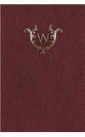 Monogram "W" Any Day Planner Journal: (23 Monogram Red 365 Planner)