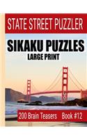 Sikaku Puzzles: Large Print 200 Brain Teaser Book #12: Fun Filled Puzzles and Solutions for Beginners and Up