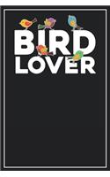 Bird Lover: Dot Grid Notebook Journal, 120 Pages, Size 6x9 inches, White blank Paper