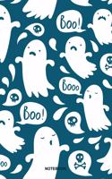 Notebook: Ghosts 'Boo' Halloween: notebook, Daily Journal, Composition Book Journal, College Ruled Paper, 6 x 9 inches (120 pages)