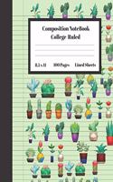 Composition Notebook College Ruled Lined Sheets: Large Pretty Under 10 Dollar Notebook Paper Back to School Botanical House Plant Indoor Gifts and Home Schooling Writing Notes For Girls Boys Teens 