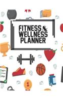 Fitness & Wellness Planner: Fitness & Wellness Gym Workout Training Diet Record Progress Self Care Planner Tracker