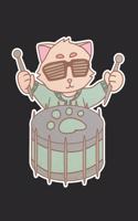 Percussion Music Cat Notebook: Graph Paper Journal 6x9 - 120 Pages