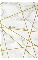 Bullet Journal: Marble + Gold Trendy Journal - 120-Page 1/2 Inch Dot Grid Notebook- 6 X 9 Marble & Gold Perfect Bound Softcover