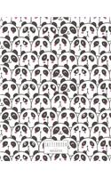 sketchbook: Panda on white cover (8.5 x 11) inches 110 pages, Blank Unlined Paper for Sketching, Drawing, Whiting, Journaling & Doodling(1 Panda on White Sketchbook)