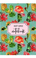 Dot Grid Notebook: Teal Flowering Cactus Cover(1 Flowering Cactus Dot Grid Notebooks)